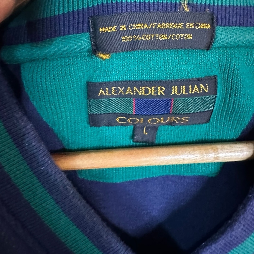🔴5 for $40 SALE!
Alexander Julian COLOURS BlueGreen V Neck Pull Over sz L - Picture 6 of 7